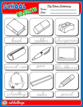 SCHOOL OBJECTS PICTURE DICTIONARY