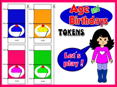 AGE / BIRTHDAYS / DATES - BOARD GAME TOKENS