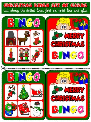 CHRISTMAS MINI BINGO CARDS (10 CARDS)