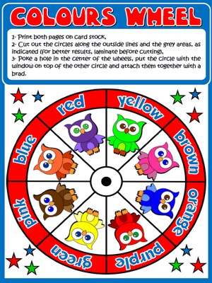 Colours - Vocabulary Wheel - page 1