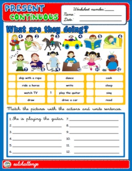 PRESENT CONTINUOUS WORKSHEET 