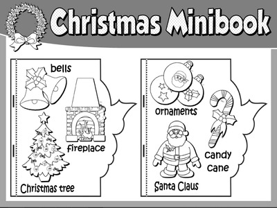 CHRISTMAS  VOCABULARY MINI BOOK (B&W VERSION)