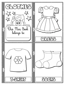 #CLOTHES COLOURING MINI BOOK ( 24 PAGES)