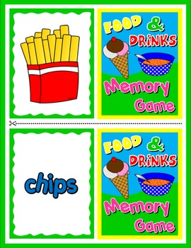 FOOD AND DRINKS MEMORY GAME
