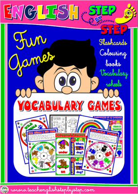 ENGLISH STEP BY STEP - VOCABULARY FUN GAMES (FLASHCARDS, COLOURING MINI BOOKS & VOCABULARY WHEELS) 