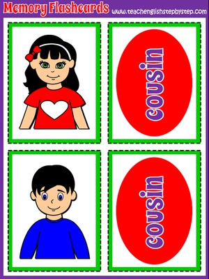 Family - Memory Game  Flashcards (picture/word)
