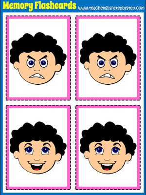 Feelings - Memory Game  Flashcards (picture/picture)