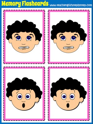 Feelings - Memory Game  Flashcards (picture/picture)