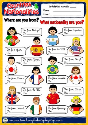 #COUNTRIES AND NATIONALITIES - WORKSHEET 7