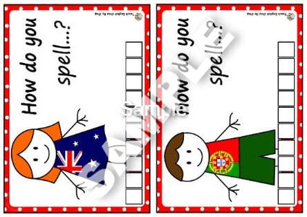COUNTRIES & NATIONALITIES - SPELLING CARDS