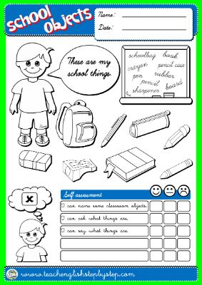 CLASSROOM OBJECTS - COVER + SELF ASSESSMENT FOR BOYS#