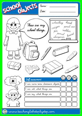 CLASSROOM OBJECTS - COVER + SELF ASSESSMENT FOR GIRLS#