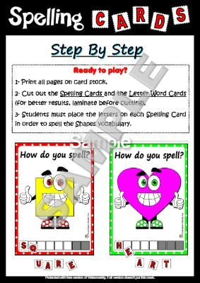 SHAPES - SPELLING CARDS