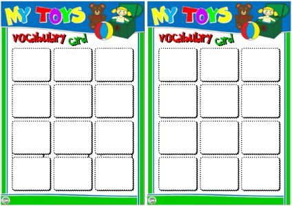 #TOYS AND COLOURS - BOARD GAME VOCABULARY CARDS