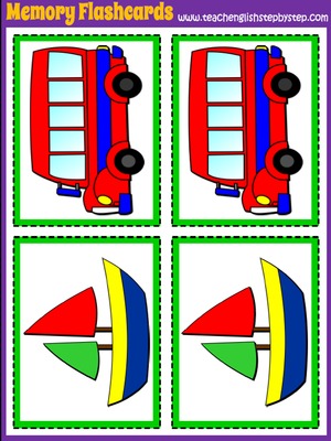 Means of Transport - Memory Game  Flashcards (picture/picture)