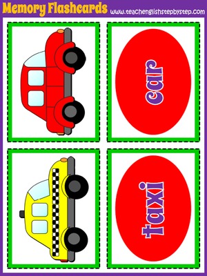 Means of Transport - Memory Game  Flashcards (picture/word)