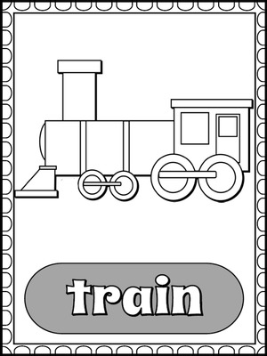 Means of Transport - Large Flashcards (B&W version)